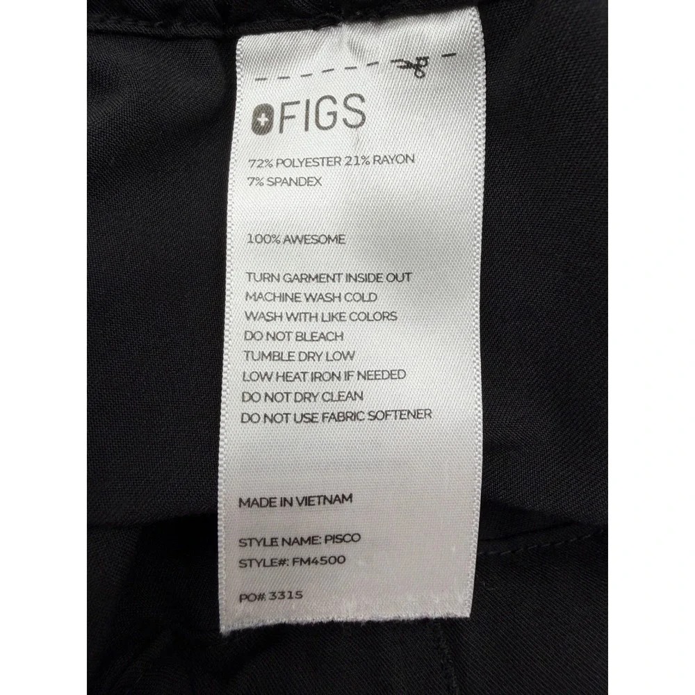 FIGS Pisco Scrub Pants‎ Mens XXL Black Technical Collection FM4500 Drawstring